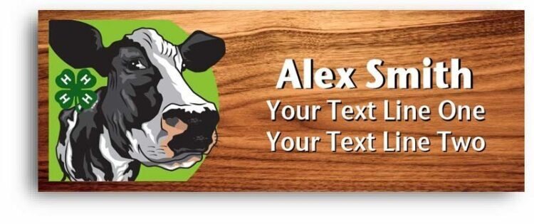 4-h name tag - dairy cow