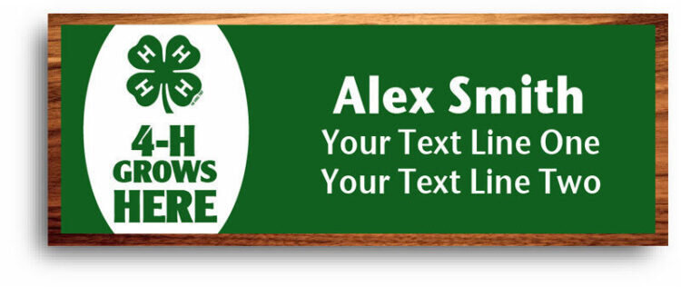 4-h name tag - 4-h logo
