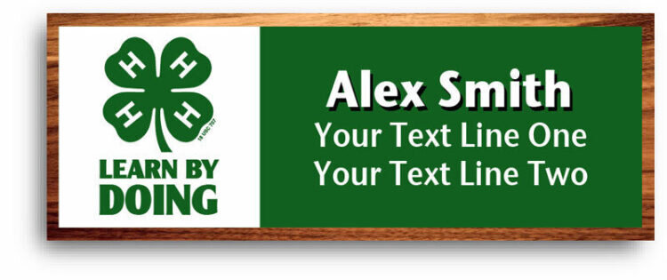 4-h name tag - 4-h logo