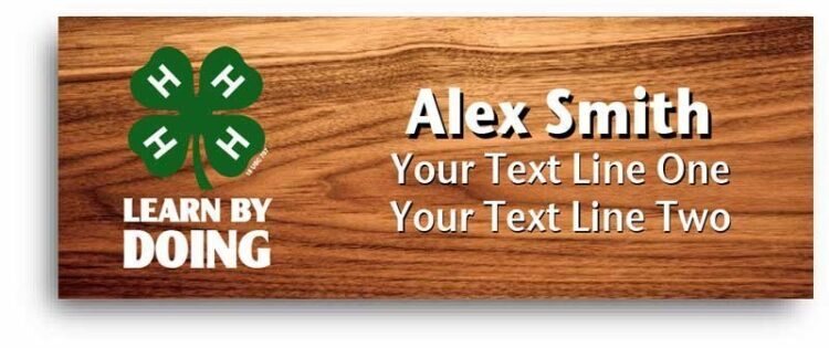 4-h name tag - 4-h logo