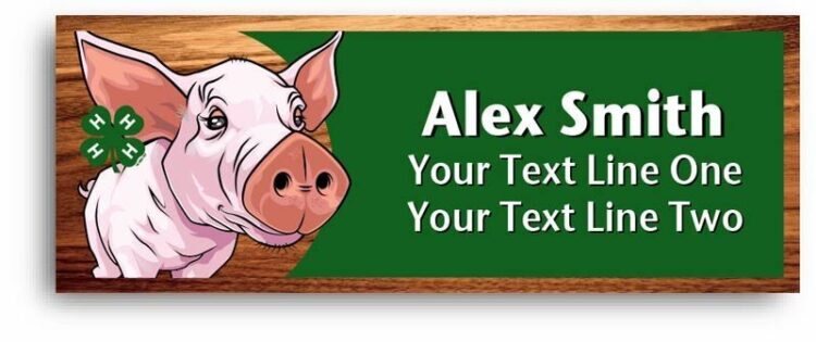 4-h name tag - pig