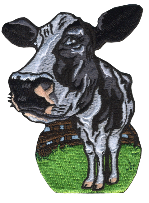 dairy cow embroidered patch