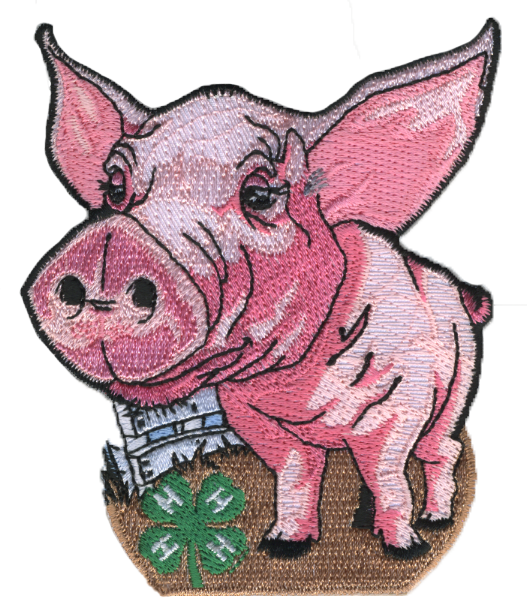 4-H embroidered patch - pig