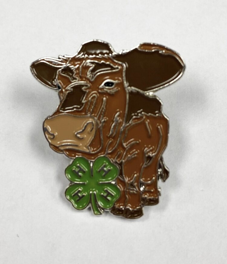 4-H lapel pin - beef cattle and 4-H logo