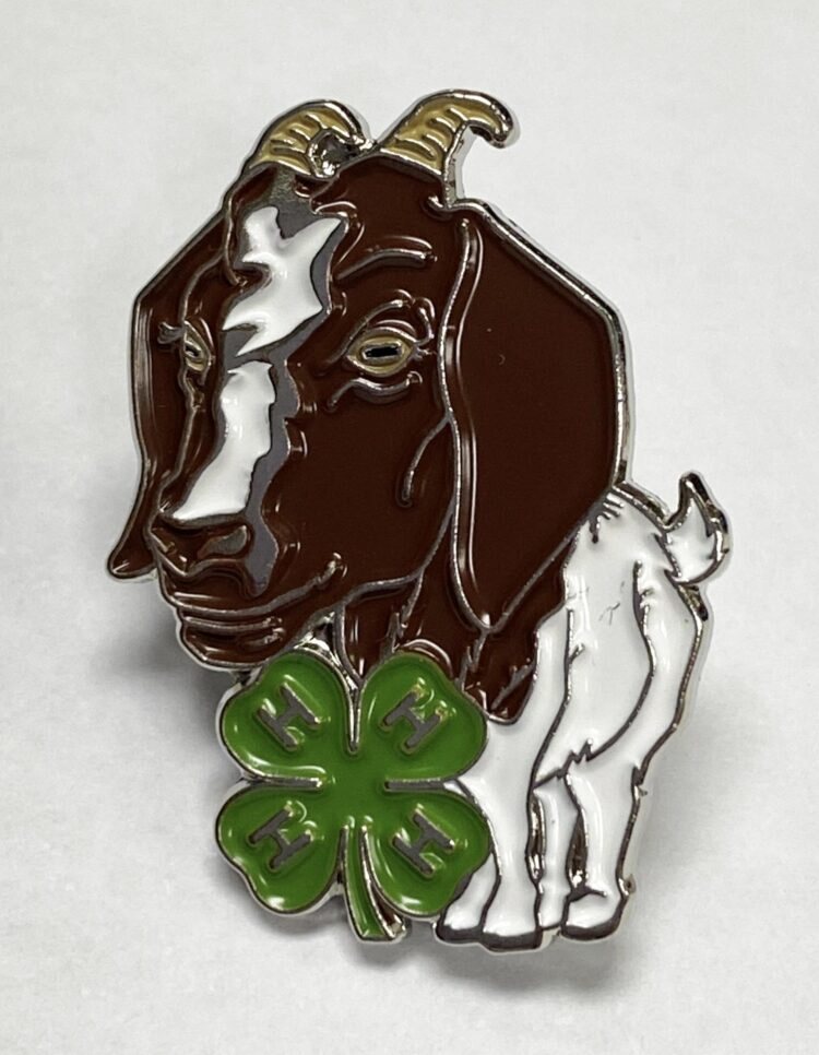 4-H lapel pin - goat and 4-H logo