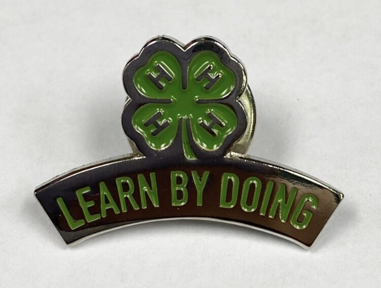 4-H lapel pin - learn by doing and 4-H logo