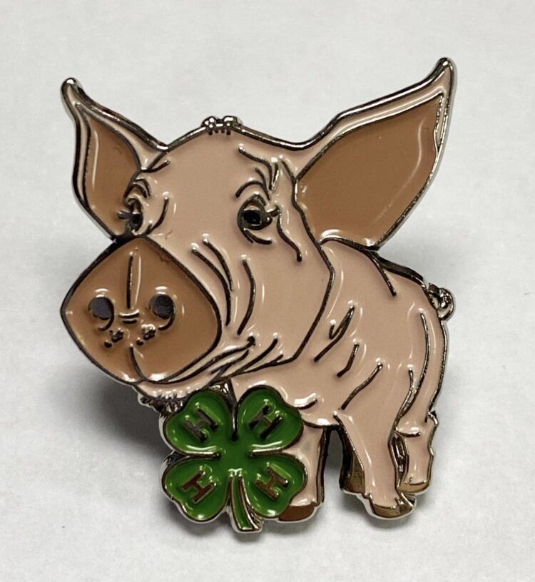 4-H lapel pin - pig and 4-H logo