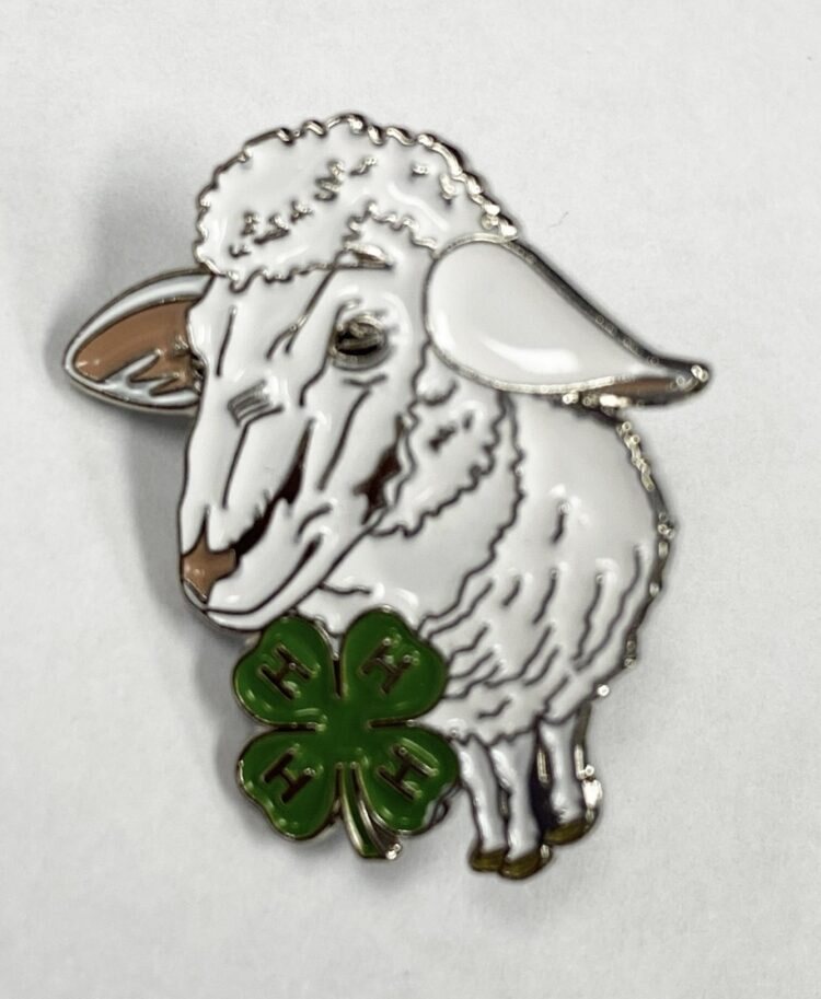 4-H lapel pin - sheep and 4-H logo