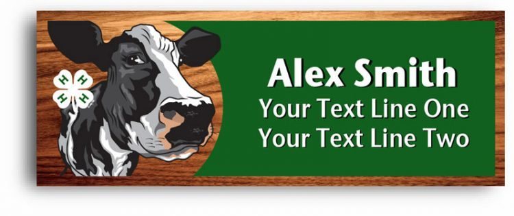 4-h name tag - dairy cow
